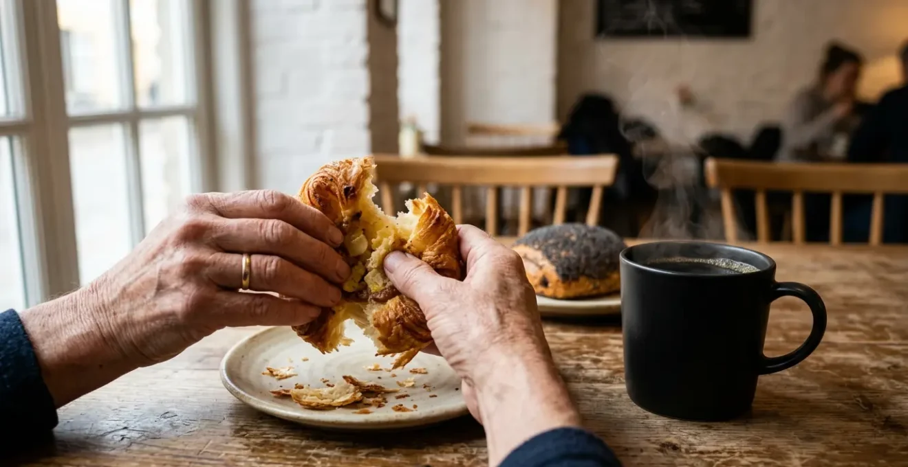 Traditional Danish pastries with steaming coffee in a Copenhagen cafe setting