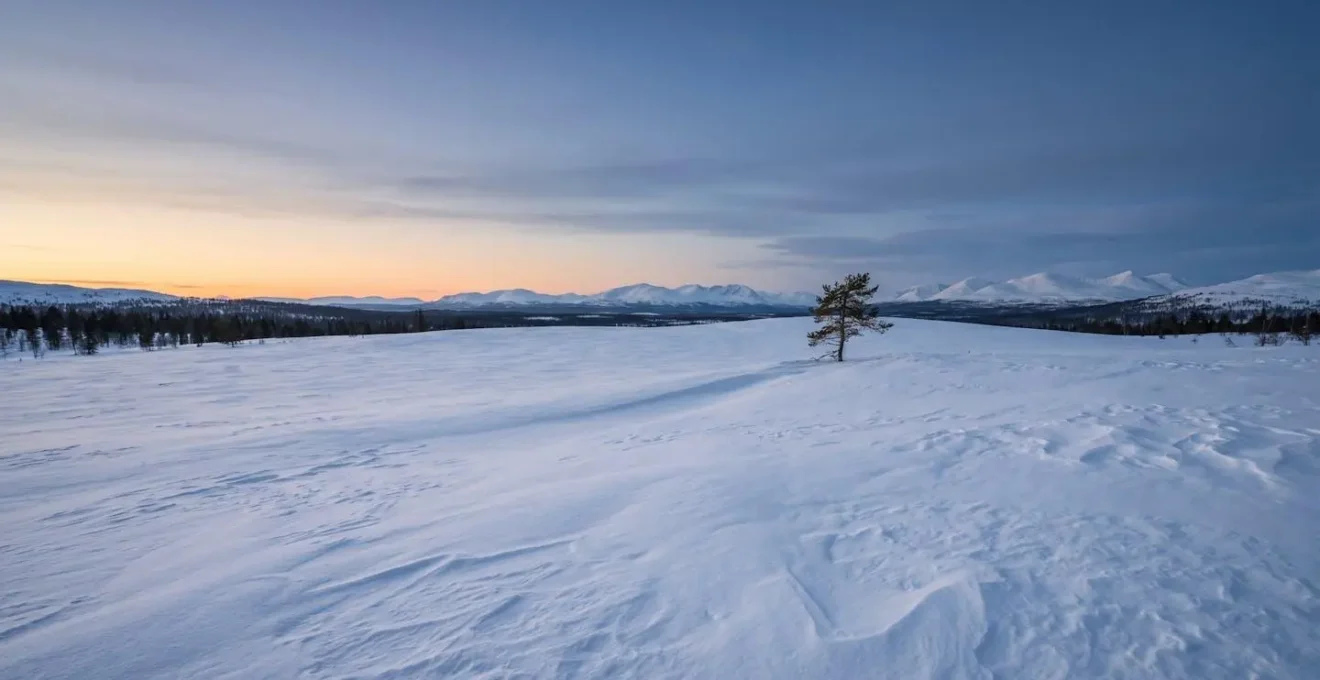 Serene Arctic wilderness landscape emphasizing silence and environmental preservation in snowmobile tourism